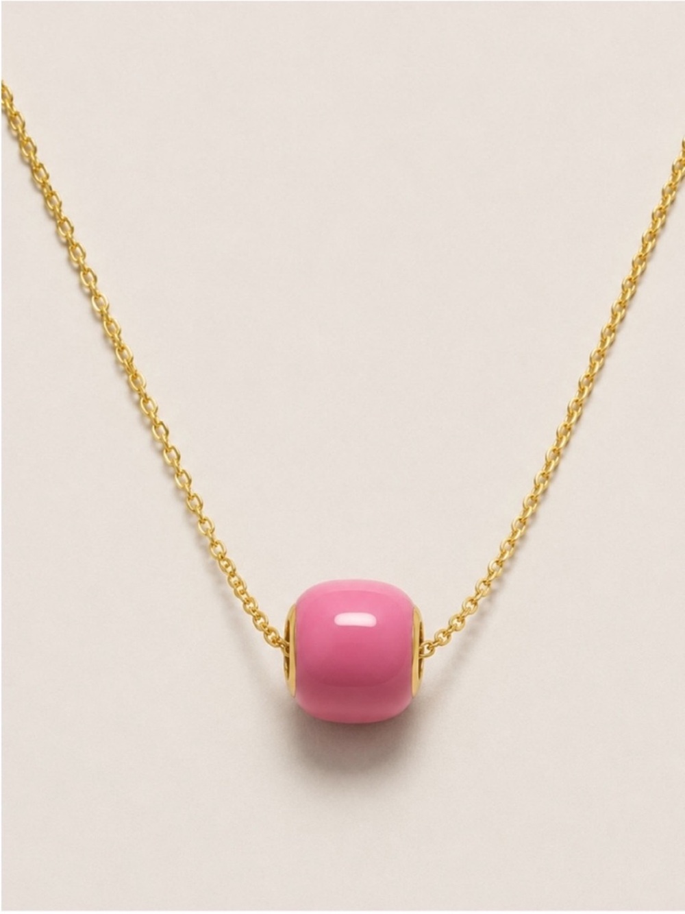 New! Preppy Colorful Pink Bead Gold Necklace NWOT 5067